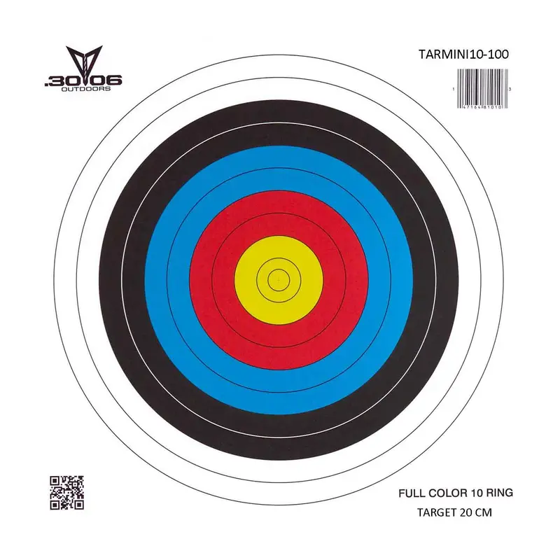 30-06 Mini Archery Target Set – 10-Ring Bullseye (100-Pack) 1