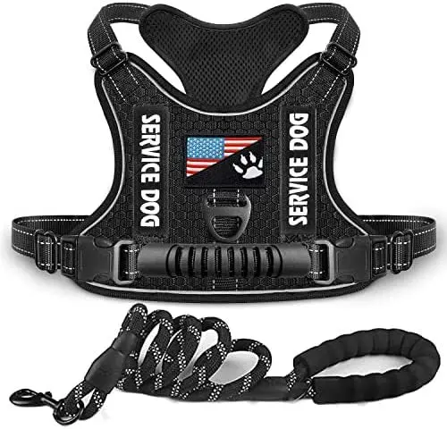 Adjustable Reflective Dog Harness With Integrated Rope Leash 1