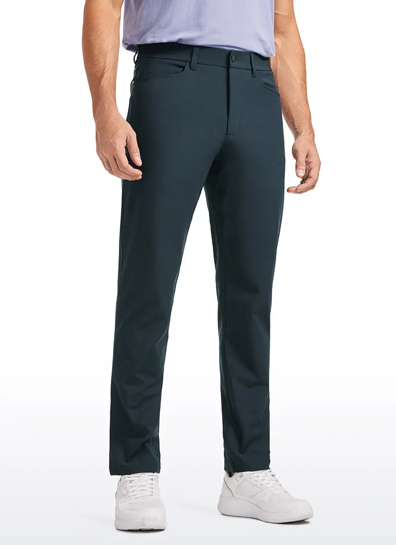 All-Day Comfort Slim-Fit Stretch Pants – 28 Inch Inseam, Five-Pocket Design 1