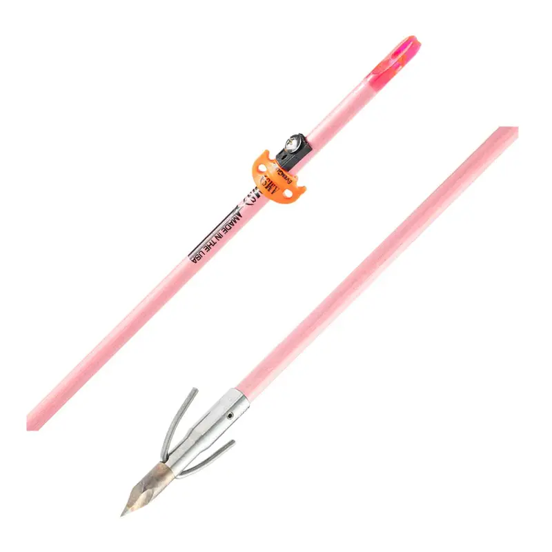 Ams Bowfishing Pink Fiberglass Arrow With Chaos Point 1