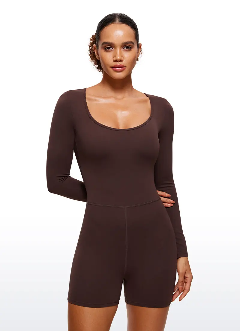 Butterluxe Athletic Romper With Long Sleeves – 4 Inch Inseam, Sporty & Stylish 1