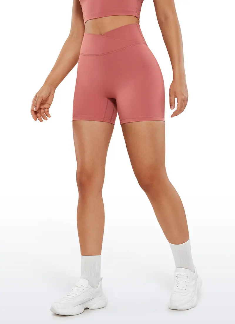 Butterluxe Crossover Butt Shorts – No Front Seam, 5-Inch Inseam 1