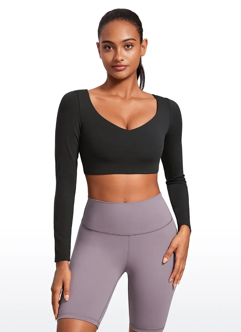 Butterluxe Double-Lined Cropped Long-Sleeve Top – Lightweight & Flattering Fit 1
