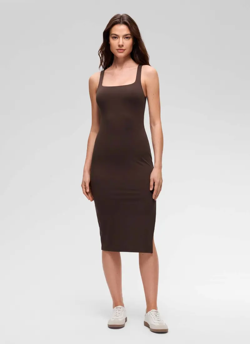 Butterluxe Square-Neck Midi Dress With Side Split 1