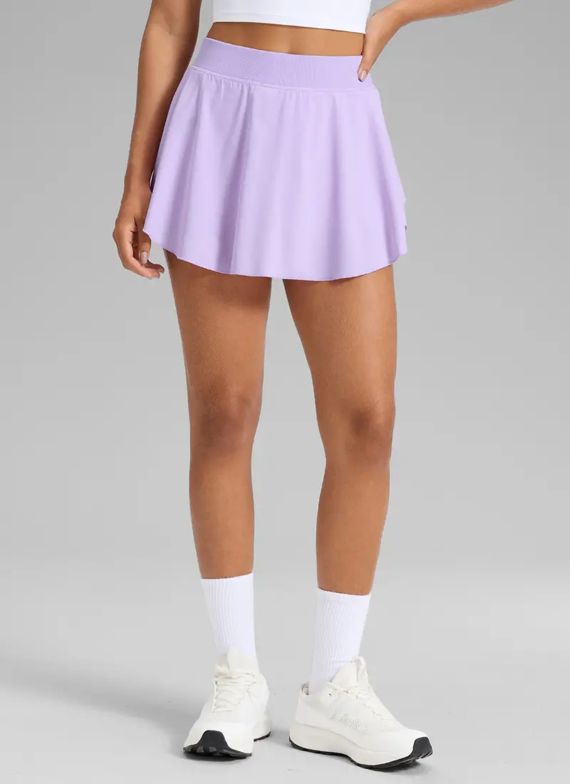 Feathery-Fit Flowy Skirt With Drapey Silhouette & Side Slit (14") 1