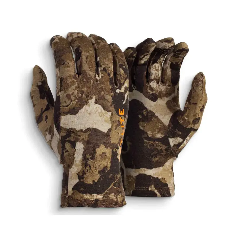 First Lite Aerowool Touch Liner Gloves In Specter Camo 1