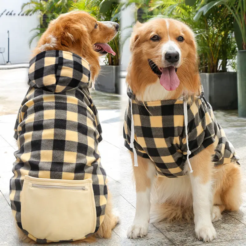 Fleece Sweater With Zipper Pocket For Medium To Large Dogs