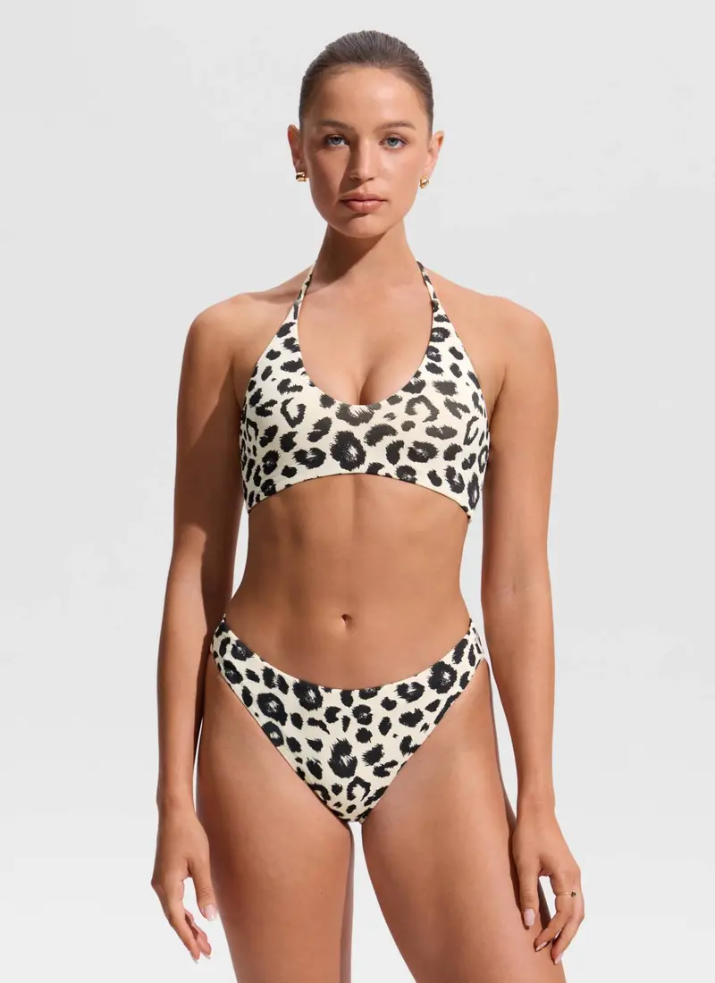 Halter-Style Crewneck Bikini Top With Self-Tie Back 1