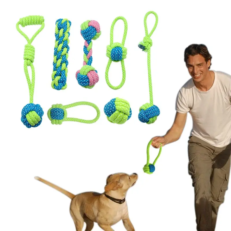 Natural Cotton Rope Knot Chew Toy For Puppies And Teething Dogs 1