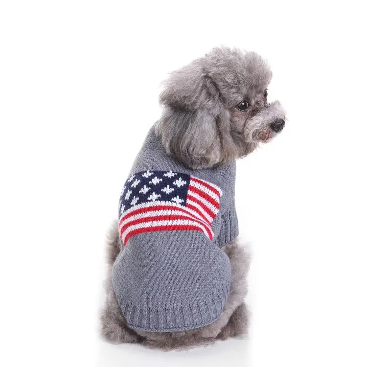 Patriotic American Flag Sweater For Small To Medium Dogs 1
