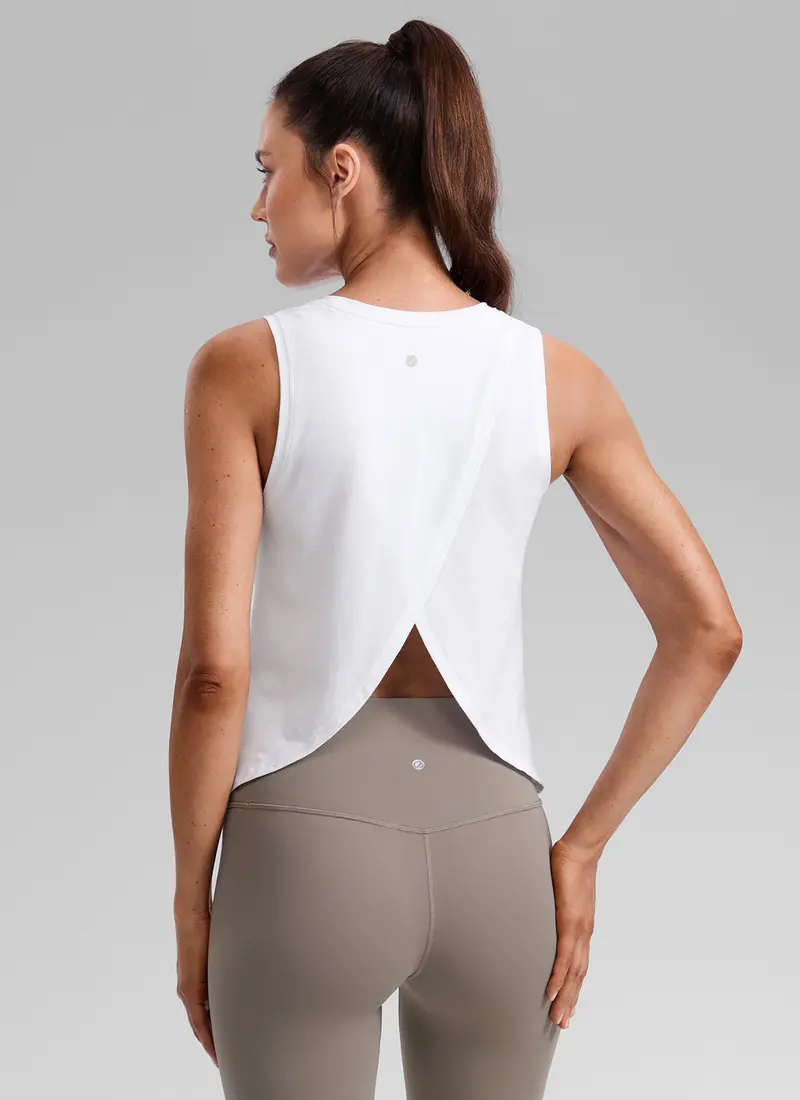 Poly-Cotton Blend Tank With Open Split Back 1