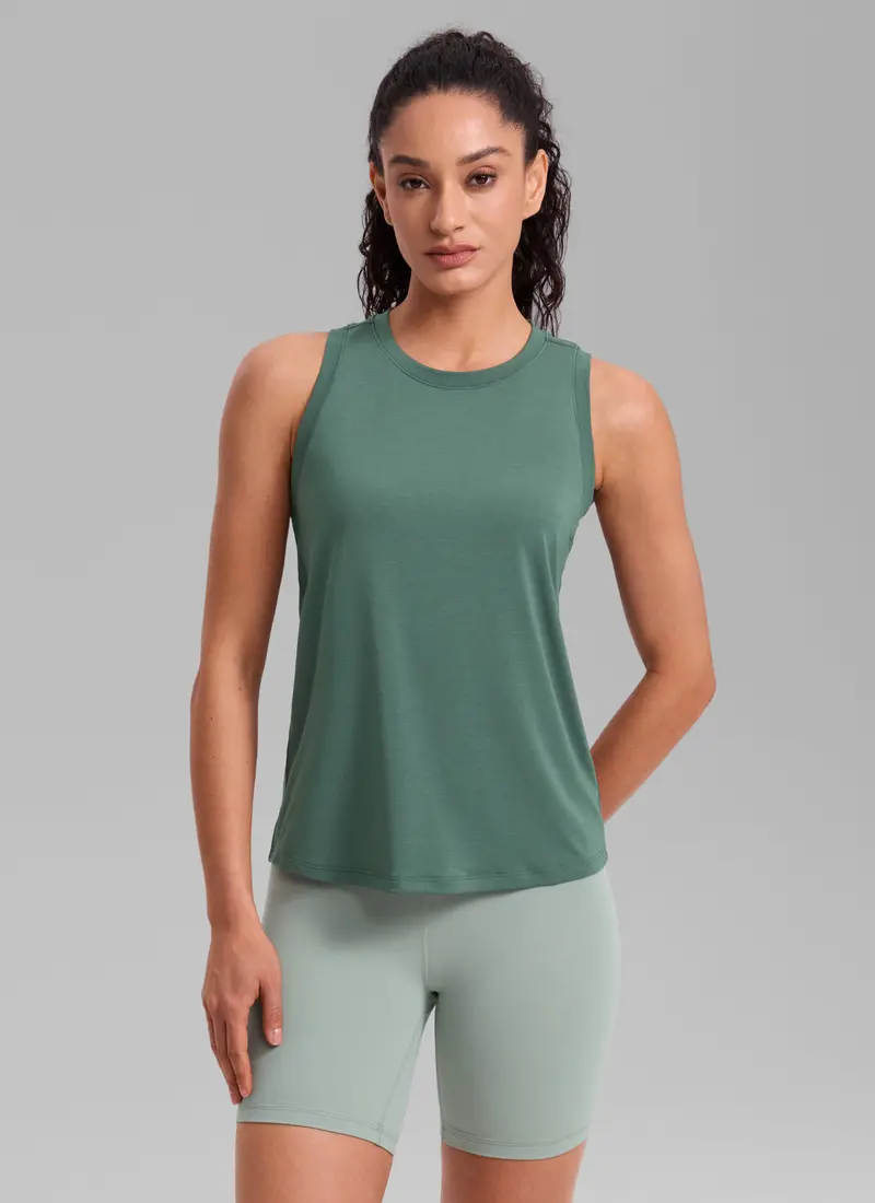 Quick-Dry Racerback Tank – Lightweight Hip-Length Cut 1