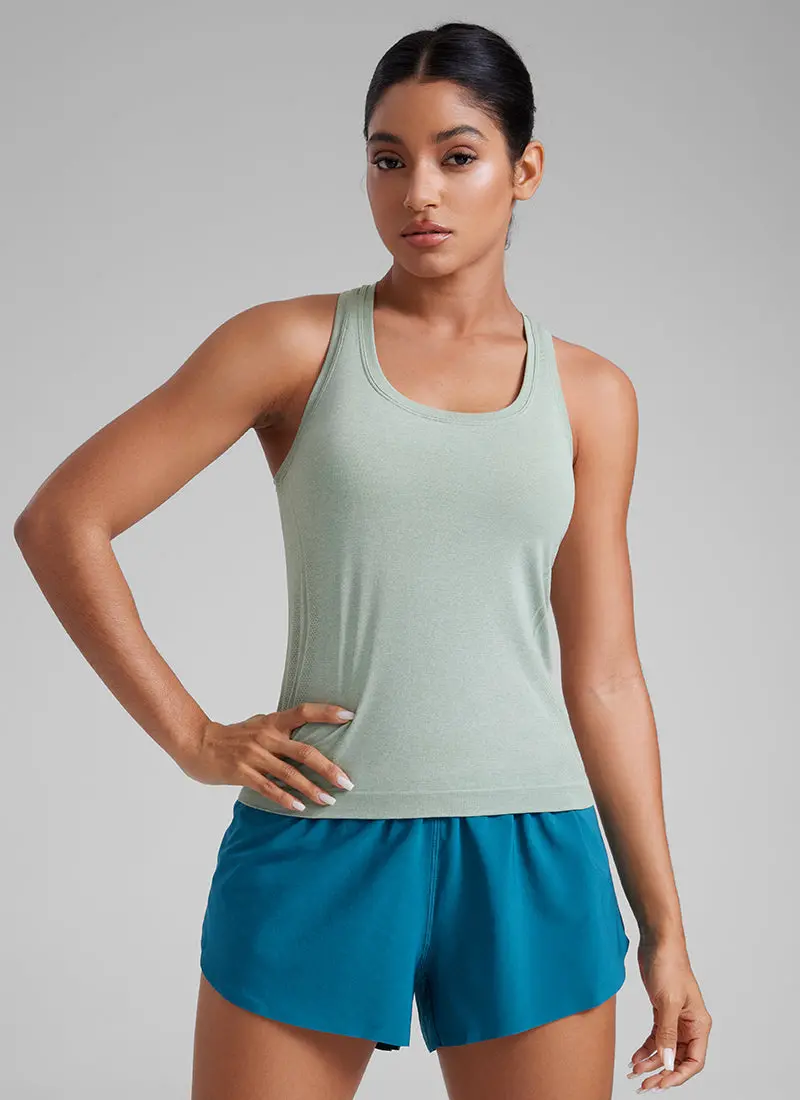 Seamless Racerback Scoop-Neck Tank – Breathable Stretch Fit 7