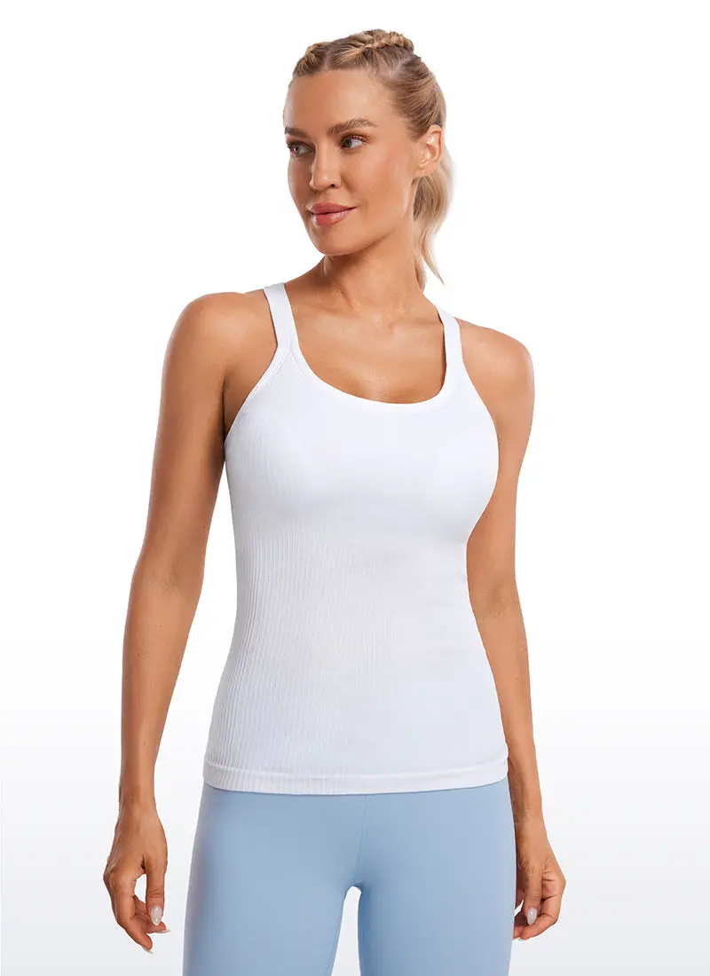 Seamless Ribbed Tank With Racerback, Hip-Length 1