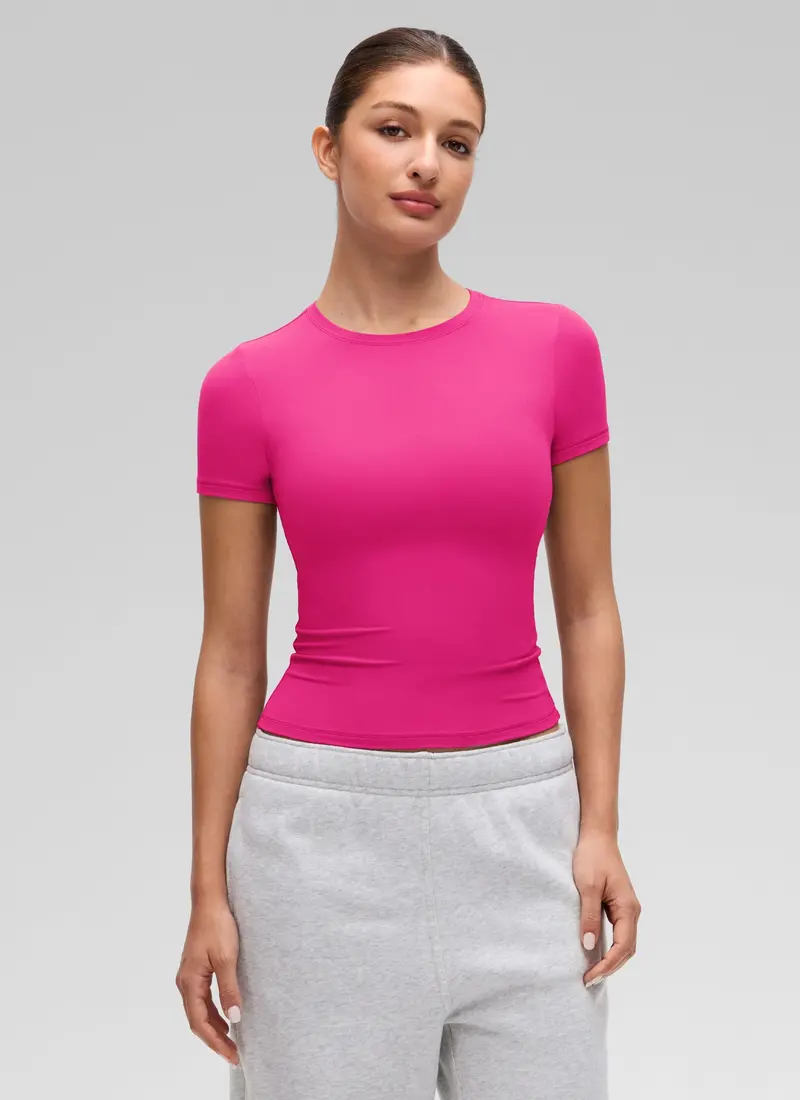 Softembrace Fitted Short-Sleeve Top – Smooth Stretch Fabric 13