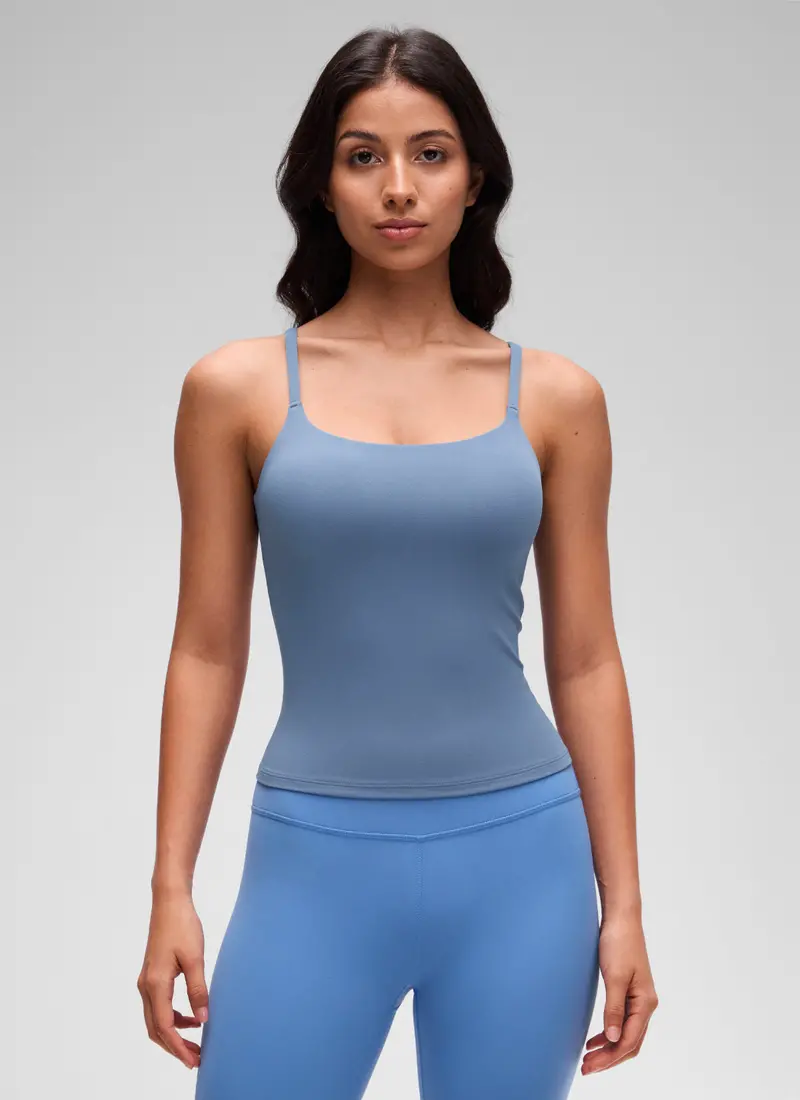 Softretch U-Back Waist-Length Tank With Integrated Bra 1