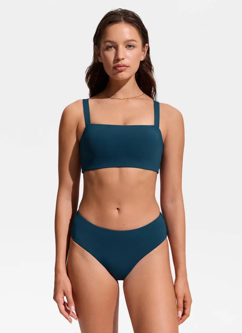 Square-Neck Bikini Top With Wide Flat Straps 1