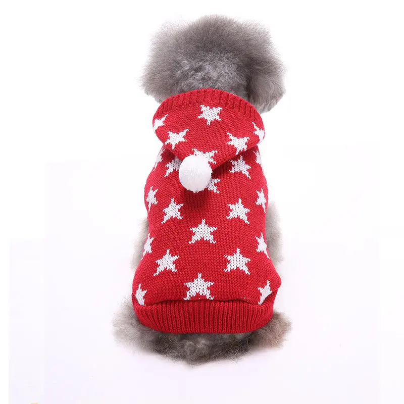 Star-Pattern Knit Hoodie For Dogs 1