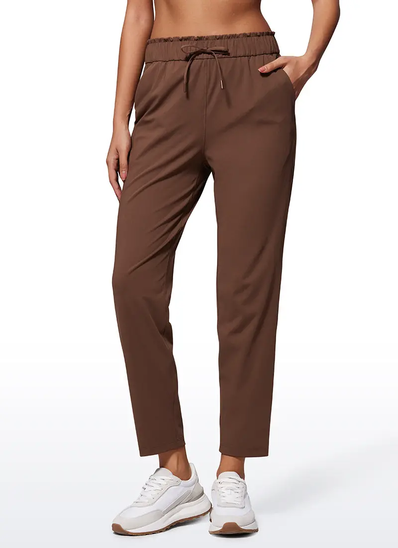 Stretch 7/8-Length Pants With High Waist & Side Pockets (27") 1