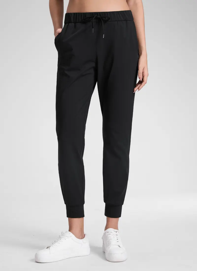 Stretch Drawstring Joggers With Pockets – 27-Inch Length 1