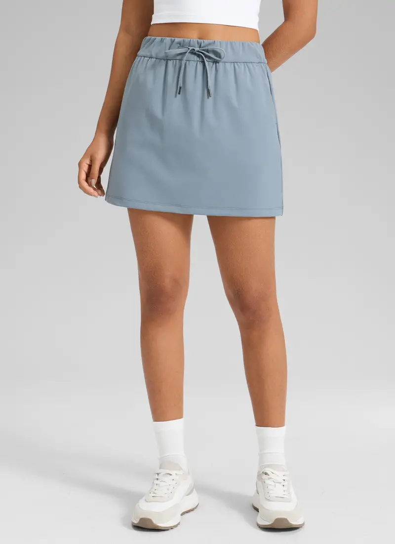 Stretch Drawstring Liner Skirt With Five Pockets – 15 Inch Length 1