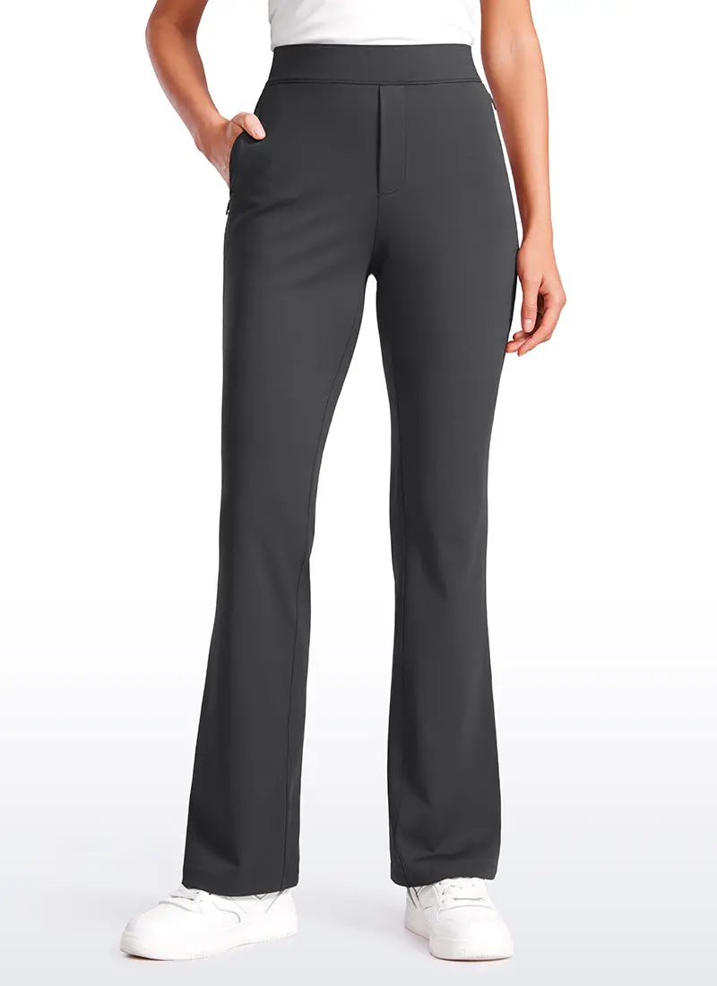 Stretch Flared Pants Featuring Functional Zip Pockets – 31-Inch Inseam 1