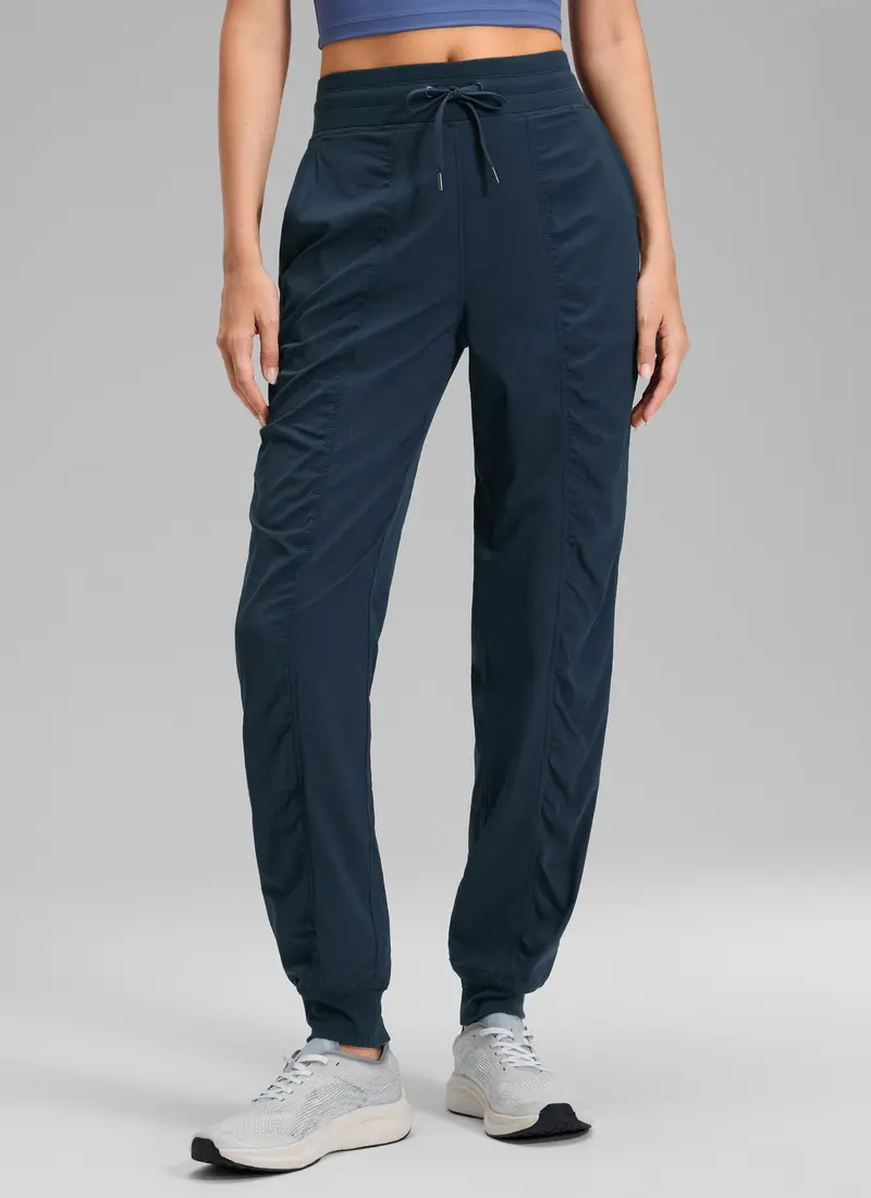 Striped Ruched Joggers With Practical Pockets – 30 Inch Inseam 1