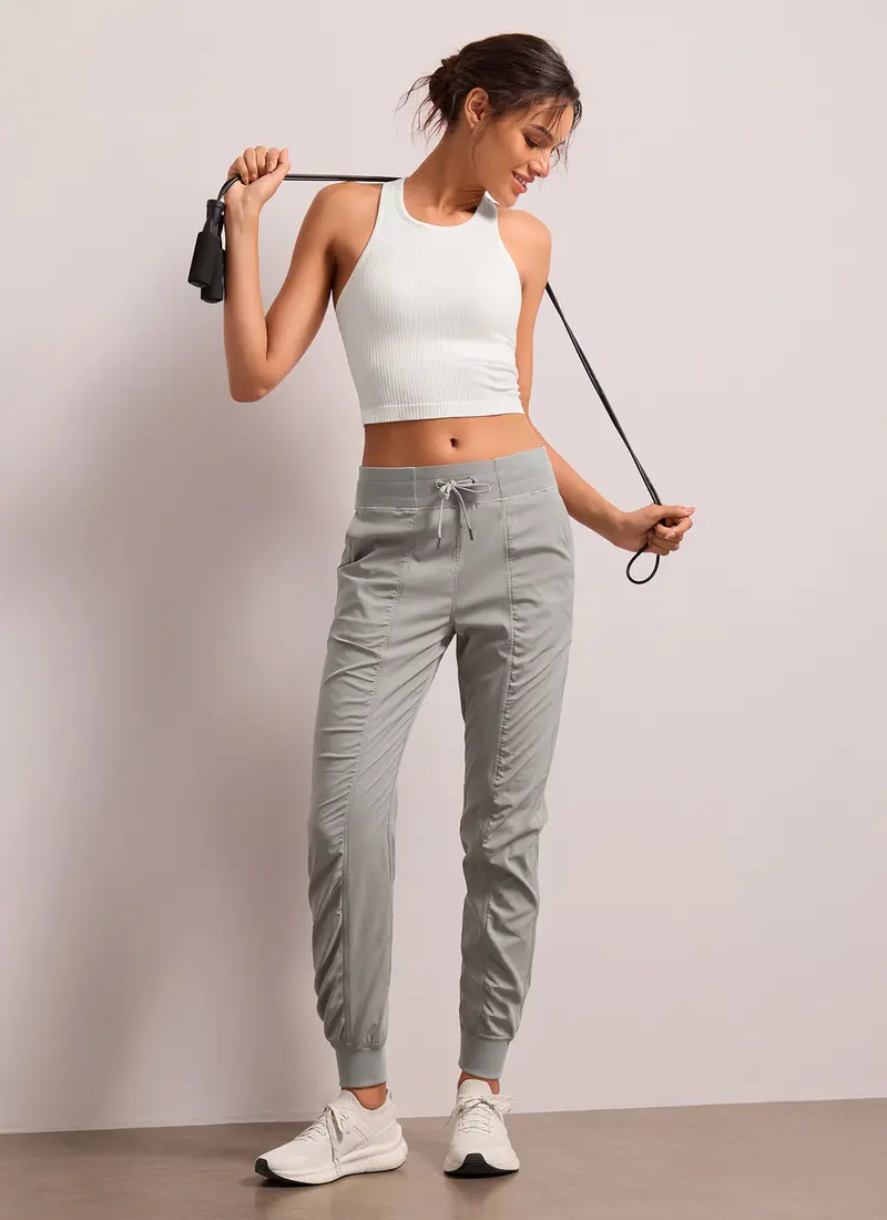 Striped Ruched Pocket Jogger – 28-Inch Relaxed Fit 1
