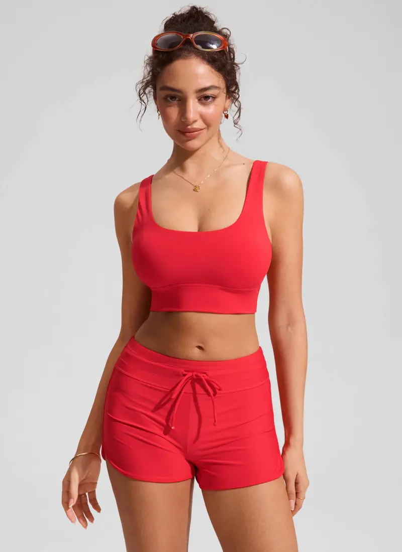 Supportive Modest Bikini Top – Square Neck, Wide Adjustable Straps 1