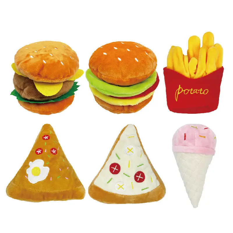 Themed Fast-Food & Dessert-Shaped Chew Toys For Dogs 1