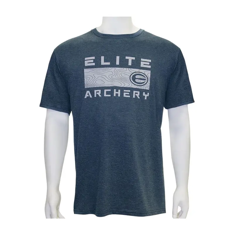 Topographic Map Print T-Shirt – Elite Navy Frost 1