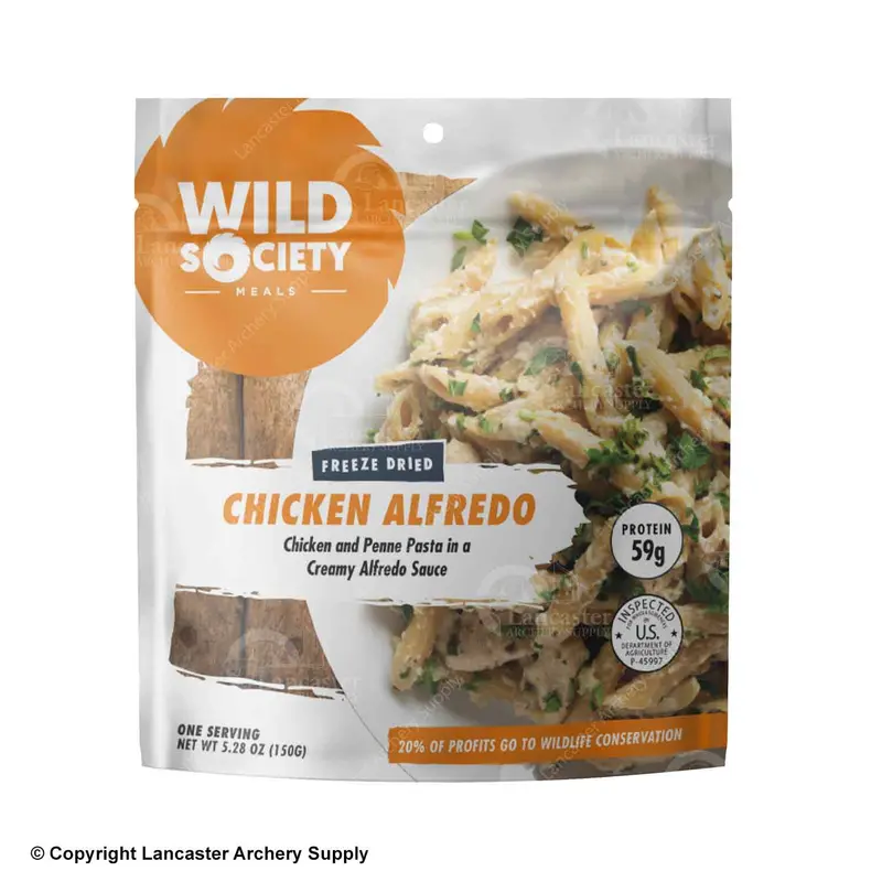 Wild Society Chicken Alfredo – Shelf-Stable Freeze-Dried Meal 1
