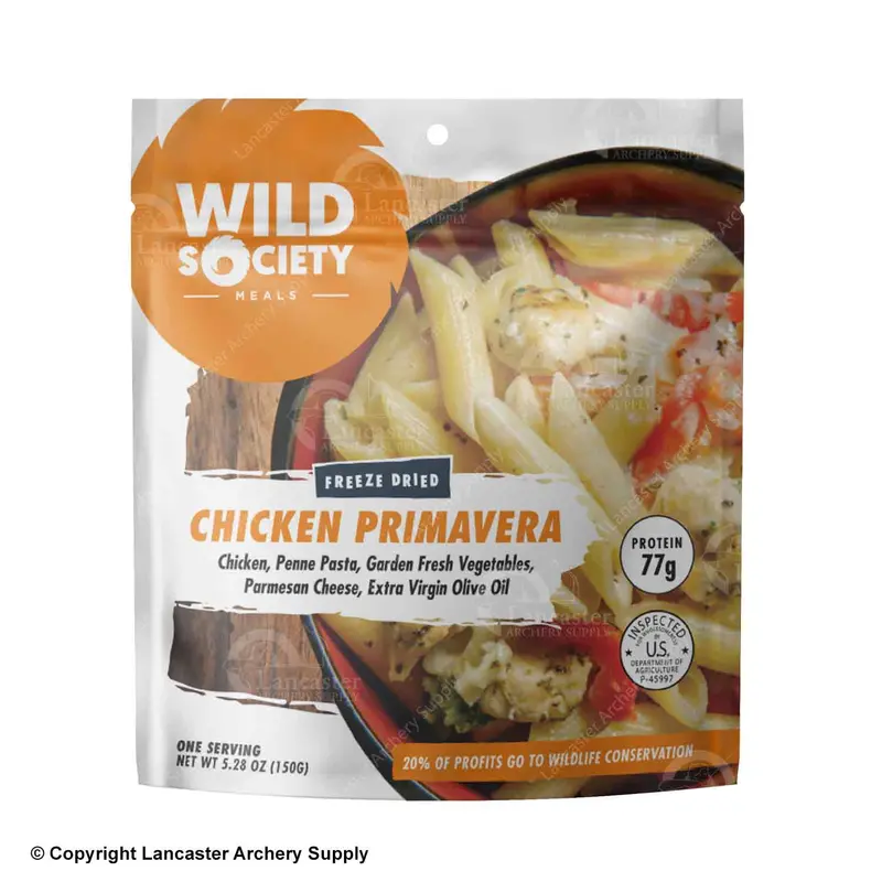 Wild Society Chicken Pasta Primavera – Freeze-Dried Backpacking Meal 1